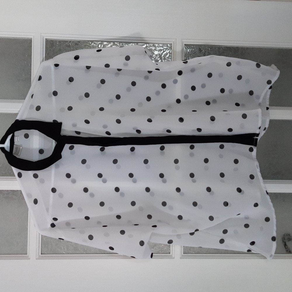 2/25$***Simons twick sheer polka dot blouse